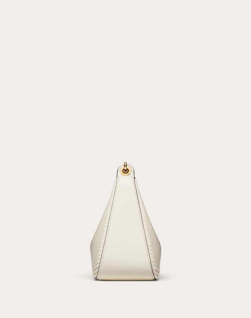 Red Valentino HOBO PICCOLA VLOGO MOON BAG IN NAPPA LAVORATA CON CATENA Saldi Di Fabbrica