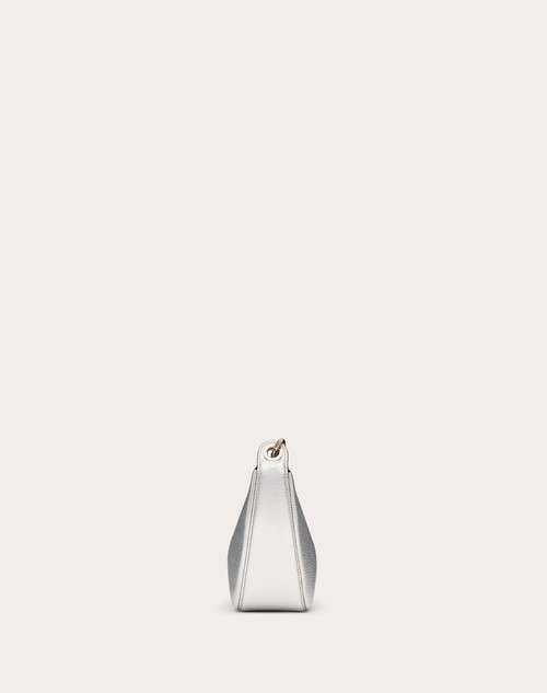 Red Valentino MINI HOBO VLOGO MOON BAG IN VITELLO GRANATO METALLIZZATO CON CATENA Vendite Flash
