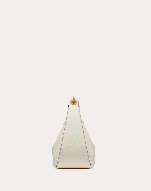 Red Valentino HOBO PICCOLA VLOGO MOON BAG IN VITELLO GRANATO CON CATENA Moda