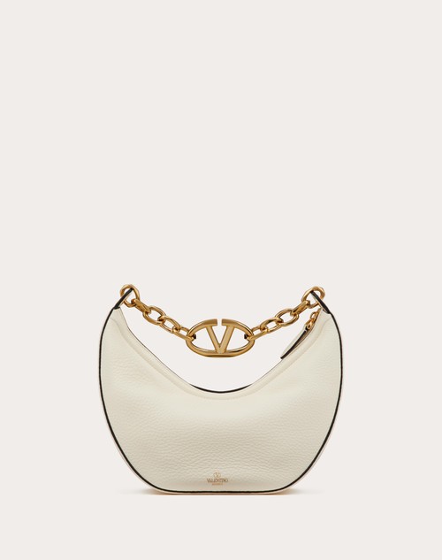 Red Valentino HOBO PICCOLA VLOGO MOON BAG IN VITELLO GRANATO CON CATENA Italy
