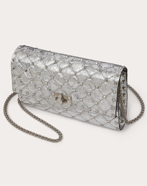 Red Valentino BORSA A TRACOLLA ROCKSTUD SPIKE IN AGNELLO METALLIZZATO Online