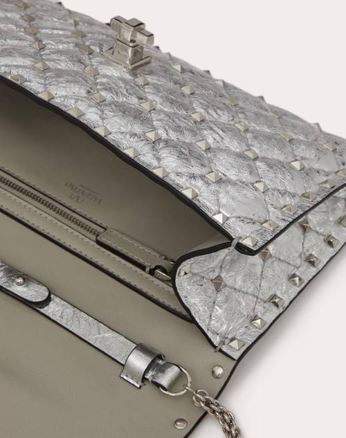 Red Valentino BORSA A TRACOLLA ROCKSTUD SPIKE IN AGNELLO METALLIZZATO Online