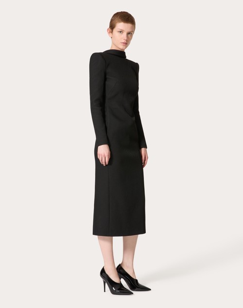 Red Valentino ABITO MIDI IN STRUCTURED DIAGONAL Negozio online di fabbrica