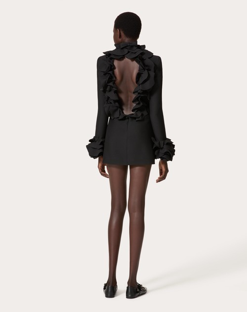 Red Valentino ABITO CORTO IN CREPE COUTURE RICAMATO Prezzo di fabbrica