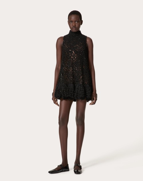 Red Valentino ABITO CORTO IN TULLE ILLUSIONE RICAMATO Offerta speciale