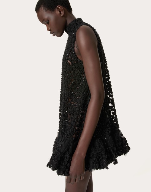 Red Valentino ABITO CORTO IN TULLE ILLUSIONE RICAMATO Offerta speciale