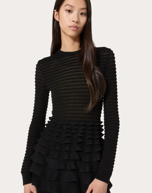 Red Valentino ABITO CORTO IN VISCOSA E LANA Comprare a buon mercato