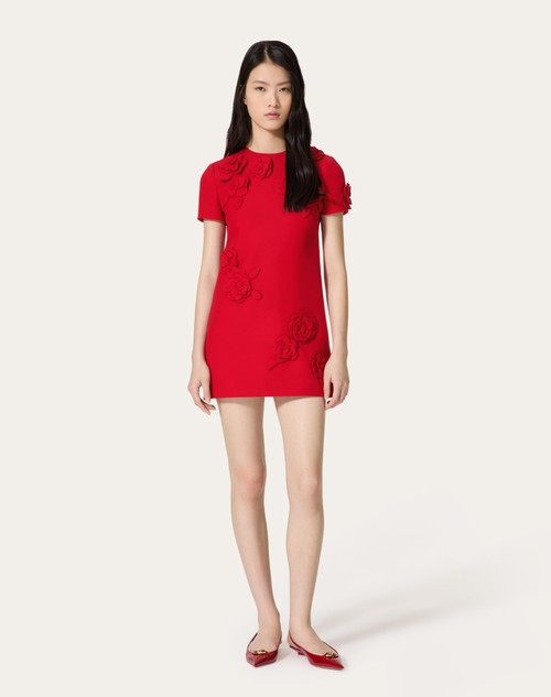 Red Valentino ABITO CORTO IN CREPE COUTURE RICAMATO Vendite stagionali