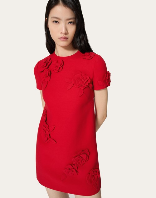 Red Valentino ABITO CORTO IN CREPE COUTURE RICAMATO Vendite stagionali