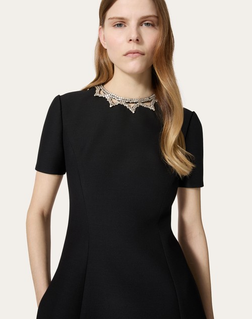 Red Valentino ABITO CORTO IN CREPE COUTURE RICAMATO Offerta per la Festa della Mamma