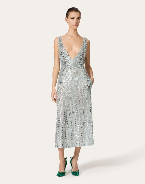 Red Valentino ABITO MIDI IN ORGANZA RICAMATO Offerta Anniversario