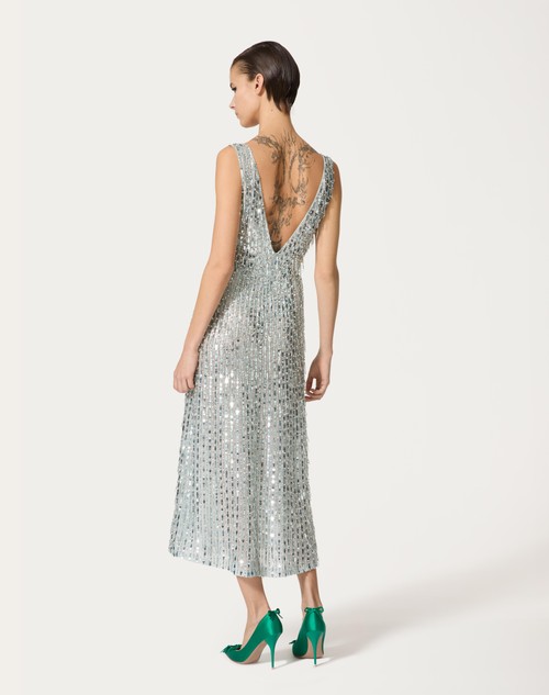 Red Valentino ABITO MIDI IN ORGANZA RICAMATO Offerta Anniversario