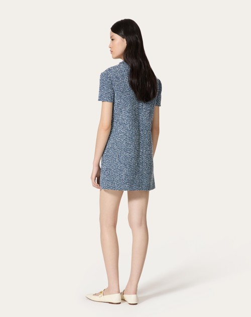 Red Valentino ABITO CORTO IN DENIM TEXTURED TWEED Sconti VIP