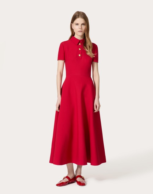 Red Valentino ABITO MIDI IN CREPE COUTURE Prezzo basso