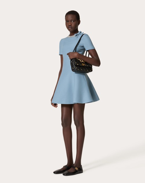 Red Valentino ABITO CORTO IN CREPE COUTURE RICAMATO Fino al 60% di sconto