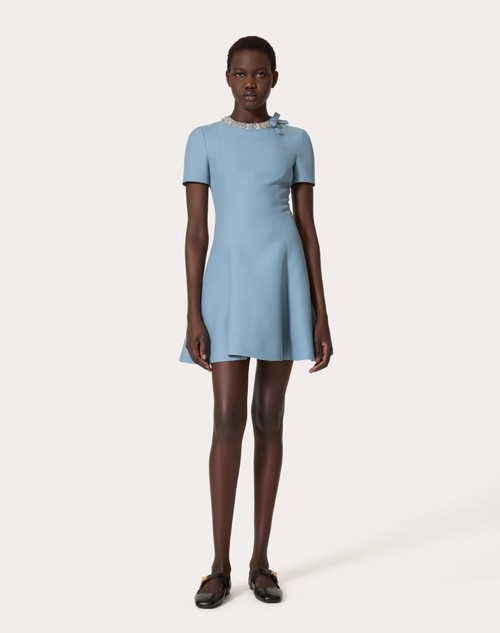 Red Valentino ABITO CORTO IN CREPE COUTURE RICAMATO Fino al 60% di sconto