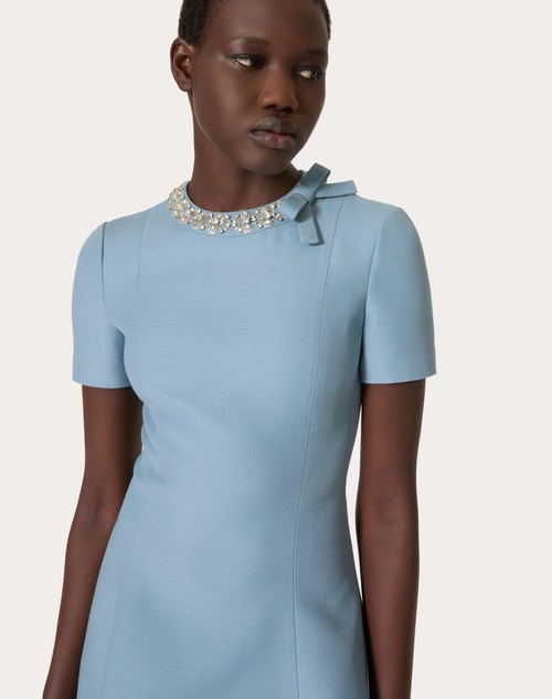 Red Valentino ABITO CORTO IN CREPE COUTURE RICAMATO Fino al 60% di sconto