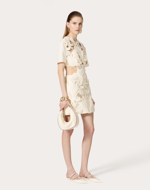 Red Valentino ABITO CORTO IN CREPE COUTURE RICAMATO Fino al 55% di sconto