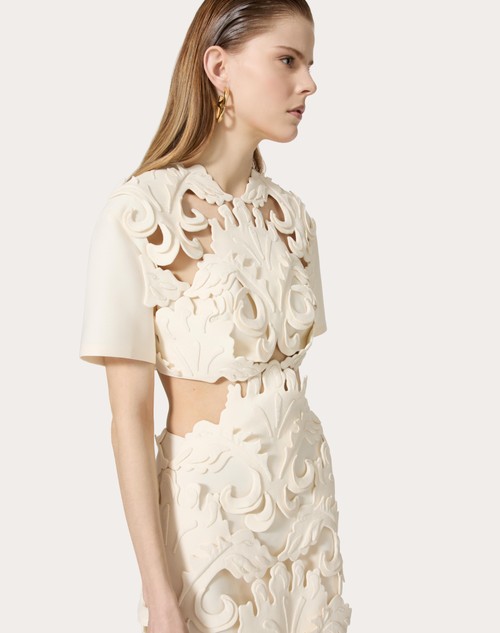 Red Valentino ABITO CORTO IN CREPE COUTURE RICAMATO Fino al 55% di sconto