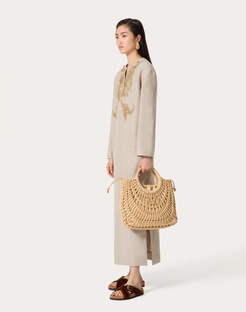 Red Valentino ABITO MIDI IN TELA LINO RICAMATO Discount Store per i nuovi prodotti