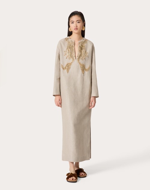 Red Valentino ABITO MIDI IN TELA LINO RICAMATO Discount Store per i nuovi prodotti