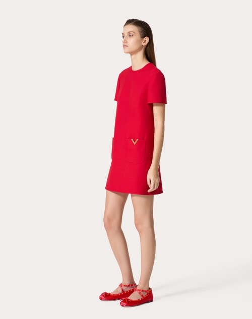 Red Valentino ABITO CORTO IN CREPE COUTURE Black Friday Prezzi