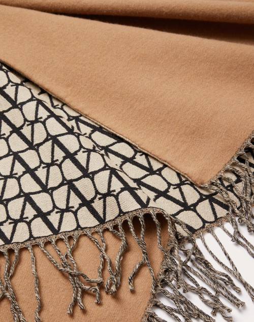Red Valentino PONCHO DOUBLE TOILE ICONOGRAPHE IN LANA, SETA E CASHMERE Promozione Limitata