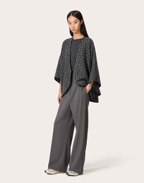 Red Valentino PONCHO DOUBLE TOILE ICONOGRAPHE IN LANA E CACHEMIRE Fino Al -60%