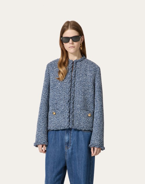 Red Valentino GIACCA IN DENIM TEXTURED TWEED Offerta