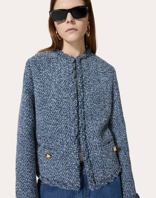 Red Valentino GIACCA IN DENIM TEXTURED TWEED Offerta