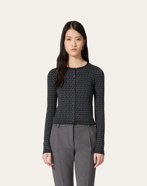 Red Valentino CARDIGAN IN LANA JACQUARD TOILE ICONOGRAPHE Negozio online di fabbrica