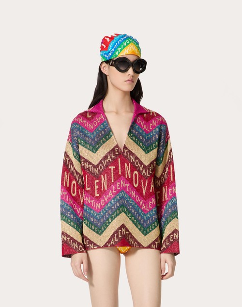 Red Valentino MAGLIA IN LUREX VALENTINO CHEVRON Flash Sale