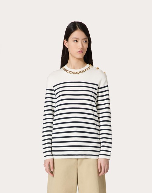 Red Valentino MAGLIA IN COTONE RICAMATA Vendite stagionali