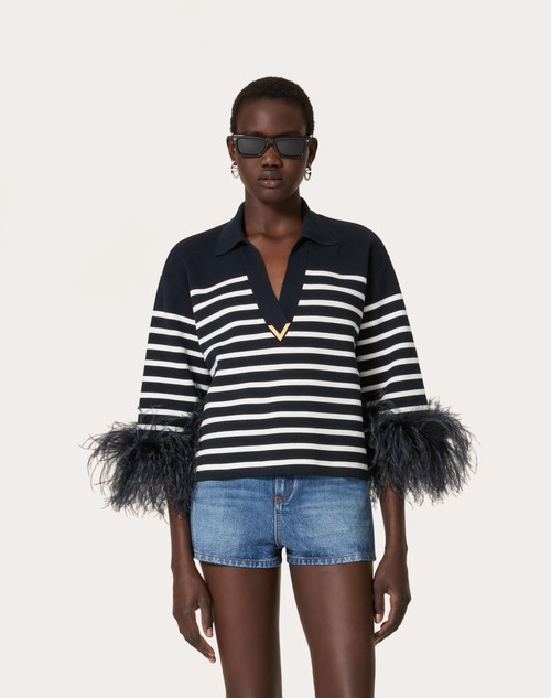 Red Valentino MAGLIA IN COTONE CON PIUME Cyber Monday