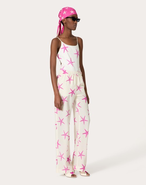 Red Valentino PANTALONI IN CREPE DE CHINE STARFISH ACQUISTA ORA