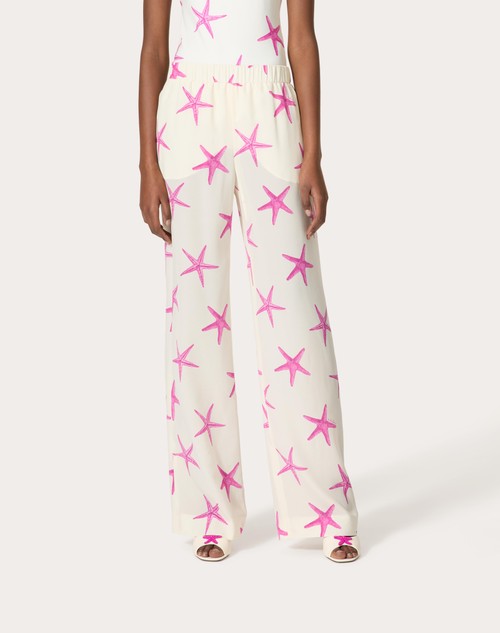 Red Valentino PANTALONI IN CREPE DE CHINE STARFISH ACQUISTA ORA