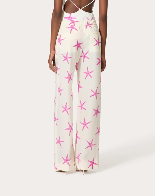 Red Valentino PANTALONI IN CREPE DE CHINE STARFISH ACQUISTA ORA