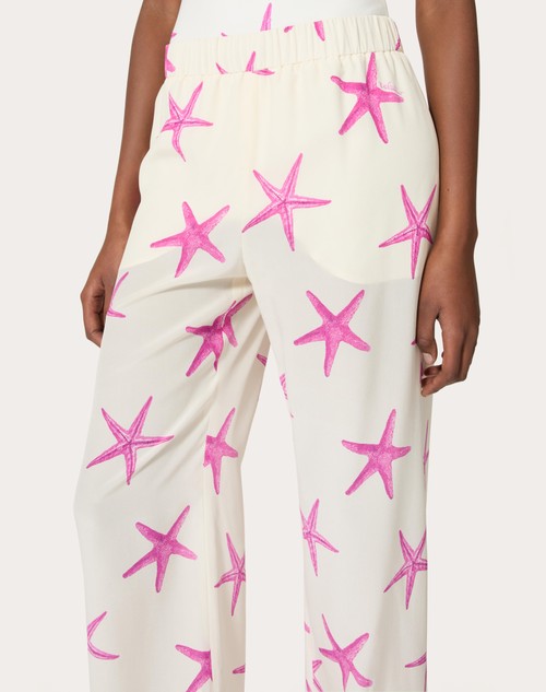 Red Valentino PANTALONI IN CREPE DE CHINE STARFISH ACQUISTA ORA
