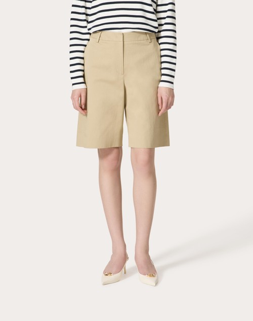 Red Valentino BERMUDA IN DIAGONAL COTTON LINEN Ultimi due giorni