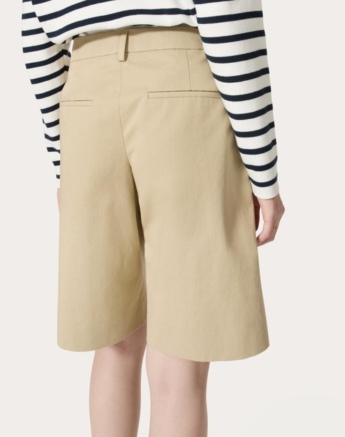 Red Valentino BERMUDA IN DIAGONAL COTTON LINEN Ultimi due giorni