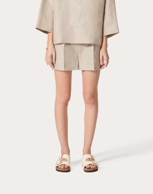 Red Valentino BERMUDA IN TELA LINO Offerta speciale della fabbrica