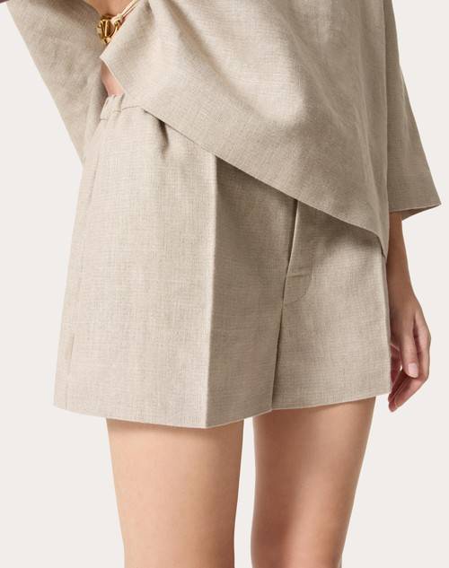 Red Valentino BERMUDA IN TELA LINO Offerta speciale della fabbrica
