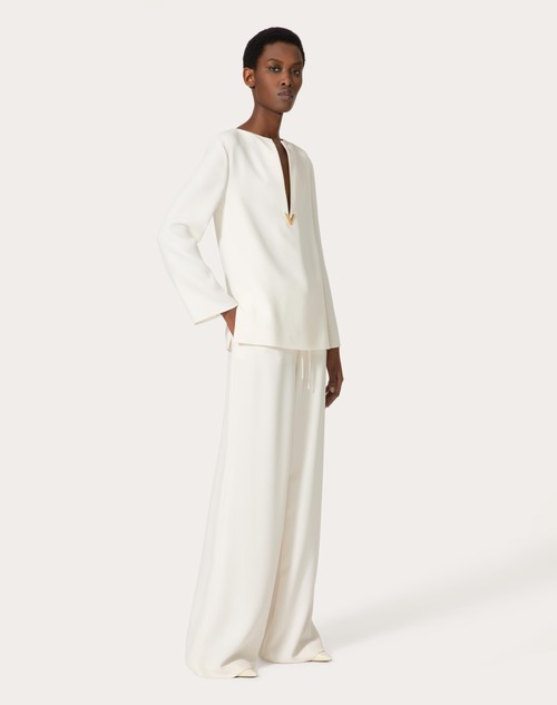 Red Valentino PANTALONI IN CADY COUTURE Sostegno trimestrale
