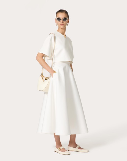 Red Valentino GONNA MIDI IN LIGHT DOUBLE SPLITTABLE GABARDINE 50% di sconto per tempo limitato
