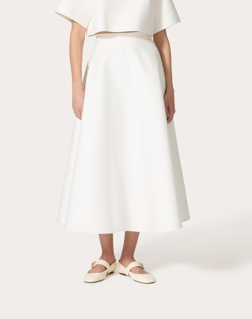 Red Valentino GONNA MIDI IN LIGHT DOUBLE SPLITTABLE GABARDINE 50% di sconto per tempo limitato