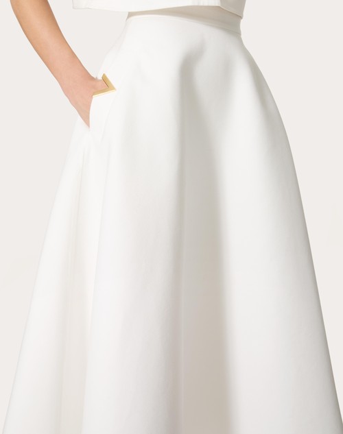 Red Valentino GONNA MIDI IN LIGHT DOUBLE SPLITTABLE GABARDINE 50% di sconto per tempo limitato