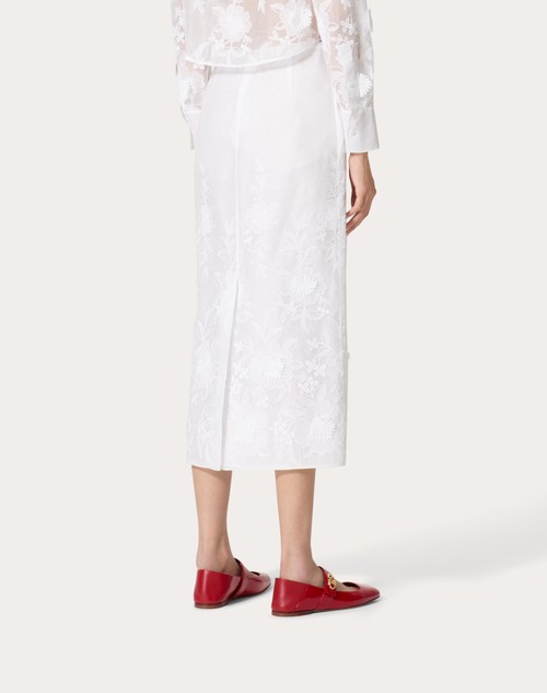 Red Valentino GONNA MIDI IN CAMELLIA ORGANDIS Sconti questo mese
