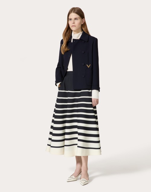 Red Valentino GONNA MIDI IN CREPE COUTURE VALENTINO ROOMVIEW Nuovo