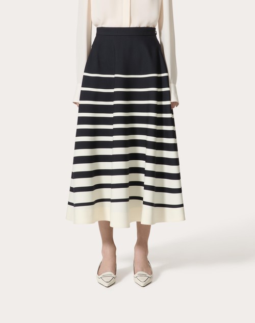 Red Valentino GONNA MIDI IN CREPE COUTURE VALENTINO ROOMVIEW Nuovo
