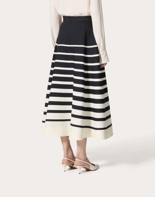 Red Valentino GONNA MIDI IN CREPE COUTURE VALENTINO ROOMVIEW Nuovo
